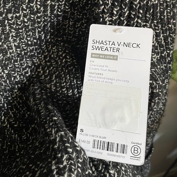 NWT Athleta Shasta V-Neck Wool Marled Sweater - Picture 6 of 9